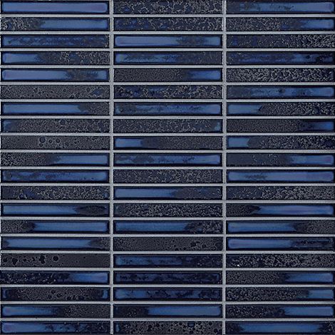 Mosaïque de grès cérame Zen INAX YOHEN BORDER - Dark blue mix  boîte de 1.91 m2  -  Dark blue mix - boîte de 1.91 m2