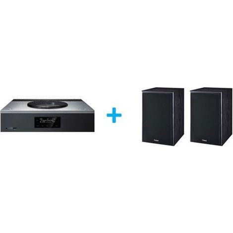 Amplificateur Hi-Fi Technics SA-C600EG-S Argent + une paire d'enceintes bibliothèque Magnat Monitor S30 Noir