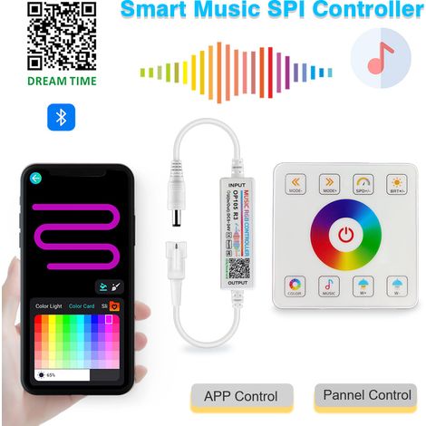 Magnetic touch panel, Bluetooth 86, remote control, music app, 2.4 GHz RF, dynamic SPI RGB lighting