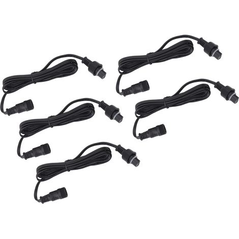 Câble d'extension pour éclairage de pont, 5 pièces, 4,9 pieds, cordon étanche IP67 avec connecteurs mâles et femelles à 3 broches pour l'extérieur (1/5)