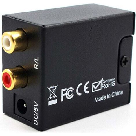 Adaptateur Audio Toslink Coaxial Optique vers Analogique Stéréo 3.5 mm