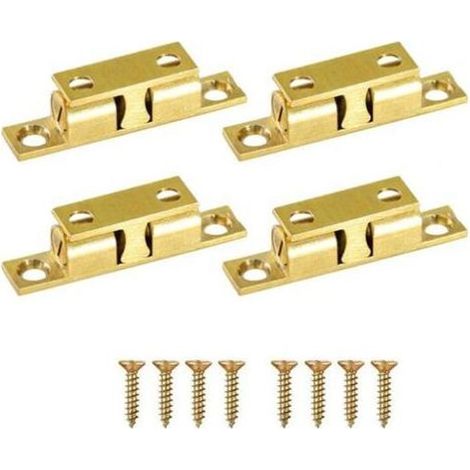 Loqueteau pour meuble, Lot de 4 loquets de tension d'armoire pour porte de placard, quincaillerie de meubles en laiton massif à ressort (50 mm) (1/5)