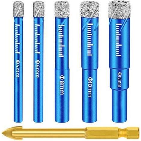 Foret Diamant Carrelage, , 5,6,8,10,12 mm, Meche Carrelage pour Céramique Verre Granit Marbre Quartz (1/4)