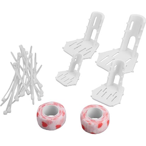 Kit di stecche per zampe di pollame, 4 misure, design angolato, supporto confortevole per zampe fratturate, bianco. (1/5)