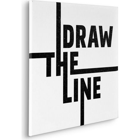 Komar Canvasbild Typo Draw the Line - 60 x 60 cm - Bild auf Keilrahmen - Minimalistisch Modern (1/2)