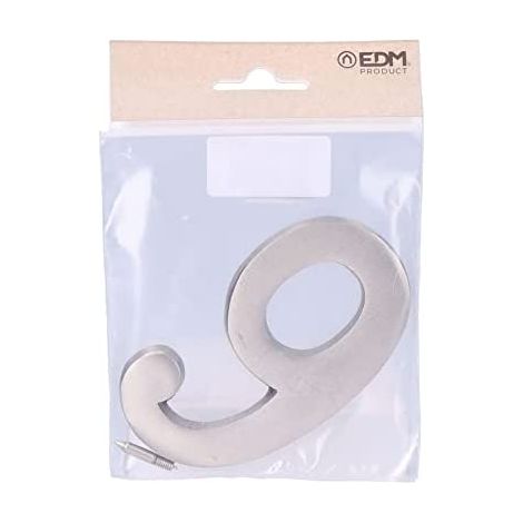 Numéro De Maison 9 Nickel Mat Design Moderne, Fixation Invisible - Edm