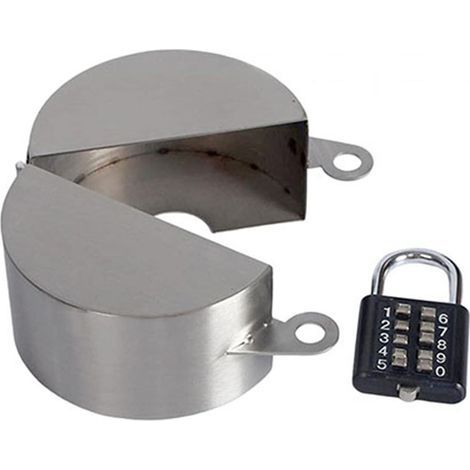 Lot de 2 robinets extérieurs avec cadenas, système de verrouillage de sécurité en acier inoxydable, pour une protection efficace contre les utilisations non autorisées. (1/5)
