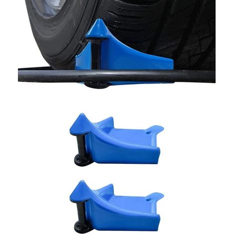 Guide pour tuyau de voiture, tuyau de lavage de voiture en plastique, outil de nettoyage de voiture, empêche le tuyau de se coincer sous le pneu, pour tous les types de roues (bleu, paquet de 2 (1/4)