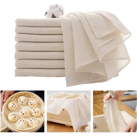 Tissu Filtrant - Non Blanchi - 8 Pcs - 50x50cm - Mousseline Alimentaire - Lavable (1/3)