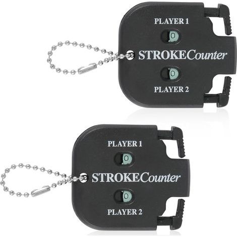2 contadores de golpes de golf, mini marcador de golf negro con herramienta de reinicio de dial, llavero para varios tipos de competiciones y juegos. (1/4)