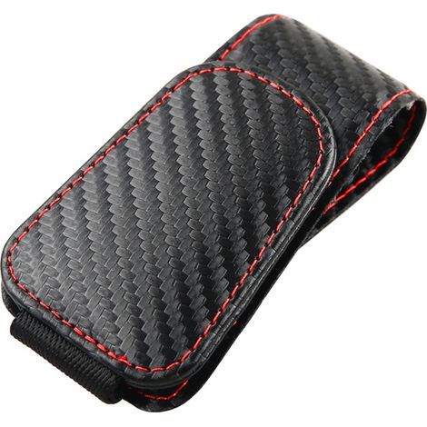 Montura para gafas de coche, clip magnético de cuero para colgar gafas de coche, montura universal para gafas de sol con clip para visera de coche (negro 4,5 x 9,5 cm) (1/3)