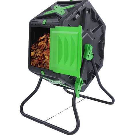 Tonneau de compostage, capacité de 70L, forme hexagonale, poids de 5,5 kg, matériau en PP et fer, design convivial (1/5)