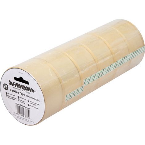 Lot 6 rouleaux adhesif emballage transparent 48 mm x 66 mètres polypropylene (1/2)