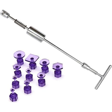 Outil Débosselage Carrosserie Voiture - Extracteur De Bosses, Kit Debosselage Marteau Coulissant, Kit D'extracteur Bosses Automatique Avec 10 Languettes D'extraction (1/5)
