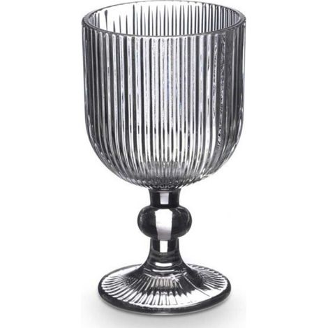 Bicchiere da vino grigio a coste da 370 ml (1/5)