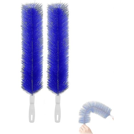 Aimant à poussière flexible 90° pour plafonds et ventilateurs tête microfibre réutilisable lot de 2 bleu (1/5)