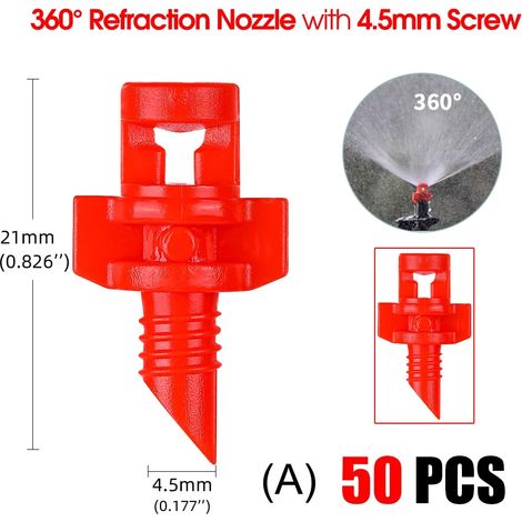 (Bulles uniquement - 50 pièces) Buse de brumisation de 13 cm avec piquet pour tuyau de 6,35 mm (1/4") - Arroseur de jardin à goutte-à-goutte - Pulvérisateur agricole (1/4)