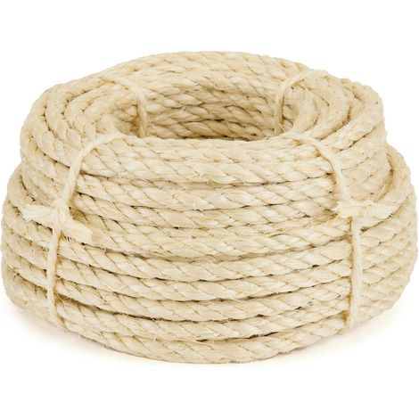 Corde Sisal Naturel 10mm x 20m - Pour Arbre à Chats, réparation et remplacement Griffoir, décoration, Bricolage (1/3)