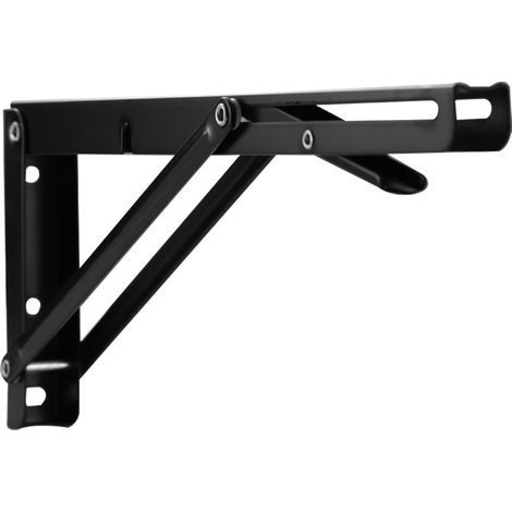Lot de 2 consoles pliantes en acier inoxydable - Charge lourde : 300 mm - Charge lourde : 120 kg - Charnières pliantes - Plateau de table - Avec système de blocage - Support d'étagère pliable pour (1/5)