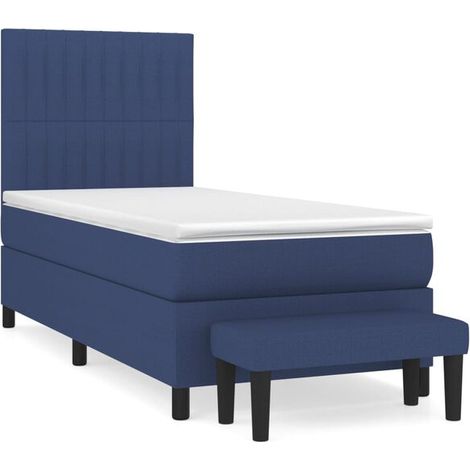 Cadre de lit en tissu, matelas inclus, bleu, 80 x 200 cm (1/5)