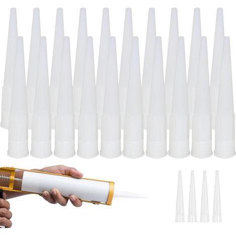 Kartuschenspitzen Transparent Silikontüllen Ersatzspitzen Abdichten Kappen Silikonkartuschen Abdichten Düsen Küche Haushalt Dichtmittel Werkzeug, 20 Stück (1/5)