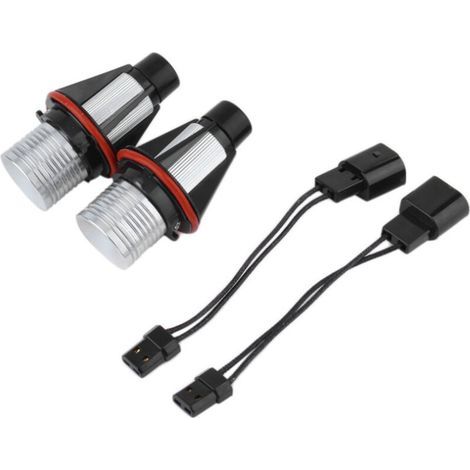 Ampoules LED 6000K pour phares de voiture, feux de jour blancs, anneaux lumineux (Angel Eyes) 20W, compatibles BMW X5 E39 E60 E63 E61 (1/5)