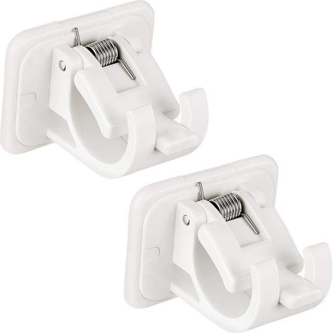 4 Pièces Support de Fixation pour Tringle à Rideaux, Crochets Muraux Auto-adhésifs, Tringle à Serviette, Support Mural, Fixations sans Perçage Tige Support pour Rideau Canne, Cuisine, Chambre (1/5)