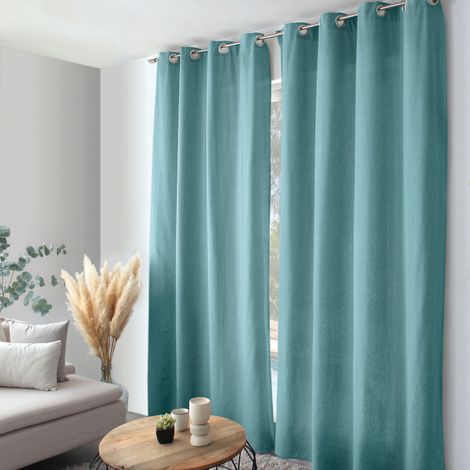 Rideau “Cambria” – 140 x 240 cm – Coton recyclé - 140x240cm - Bleu glacier (1/2)