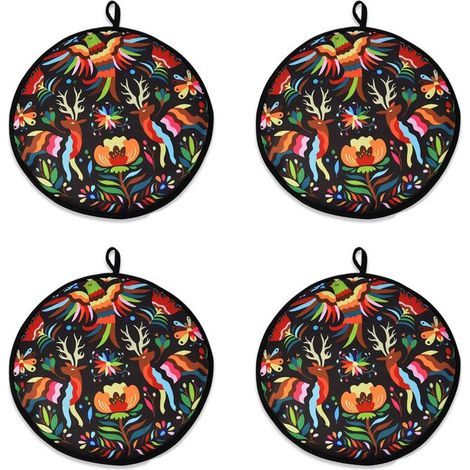 4X Sac en Tissu 12 Pouces pour Burrito, Poche Chauffe-Tortilla Portable Maison pour Crêpe Alimentaire de Restaurant à Micro-Ondes, C (1/5)