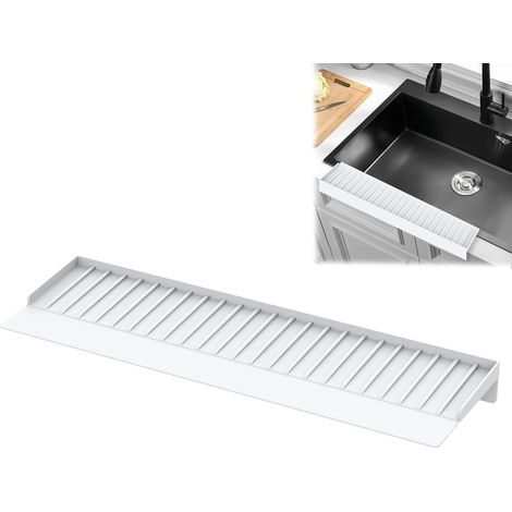 Paraspigoli in silicone, 6 x 20 pollici, paraspruzzi per vasca da bagno, cucina (bianco)