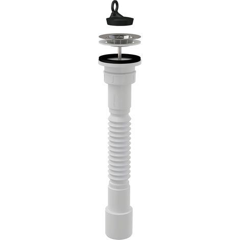 Alcadrain Flexianschluss Kunststoffmutter 6/4"×40/50 + Ablaufventil für die Spülbecken 6/4" mit einem Edelstahlgitter DN70 (1/2)