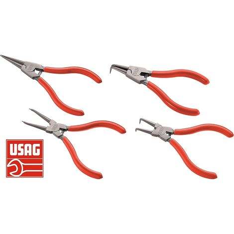 USAG 127 C/SE4 KIT SERIE 4 PINZE PER FERMI ANELLI ELASTICI SEEGER INTERNI ESTERN (1/5)