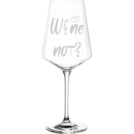 Verre à vin 560 ml avec gravure "Wine Not" - Cadeau amusant pour les amateurs de vin - Verre avec citation - Cadeau d'anniversaire pour lui et elle (1/5)