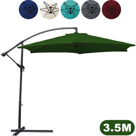 SWANEW Ombrellone, ombrellone da giardino con 8 montanti, ombrellone inclinabile, ombrellone per giardino, spiaggia, piscina e bar 350 cm verde (1/5)