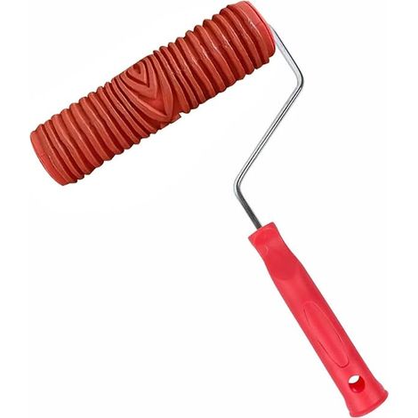 Rouleau de Peinture à Motif de Grain de Bois Imitation Caoutchouc Peinture à Grain de Bois Impression Art Rouleau de Peinture Brosse avec Poignée (1/5)