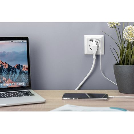 Digitus DA-70613 Unterputz-Steckdose mit USB Weiß (1/5)