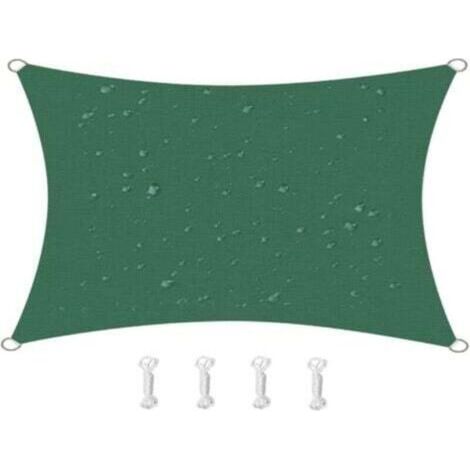 BARKBUSTERS2m x 2m Waterproof Sun Shade Sail Canopy Effectively 95% UV Block, Oxford Fabric, for Patio, Balconies, Lawn Garden, Party, Outdoor Activities (, Dark Green)