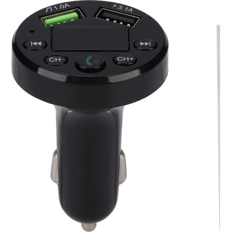 Émetteur FM Bluetooth E6 sans fil pour voiture avec ports USB et kit mains-libres (1/5)