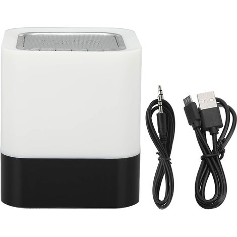 Lampe de Nuit Bluetooth avec Enceinte Portable, Contrôle Tactile, Interface USB et Éclairage LED (1/5)