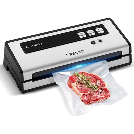 Machine Sous Vide Alimentaire, 140 W, Verrouillage Automatique Aspiration de 11 L/min, Mode Humide/Sec, Utilisation à une Main, Bandes Chauffantes élargies, 10 Sacs Prédécoupés (1/5)