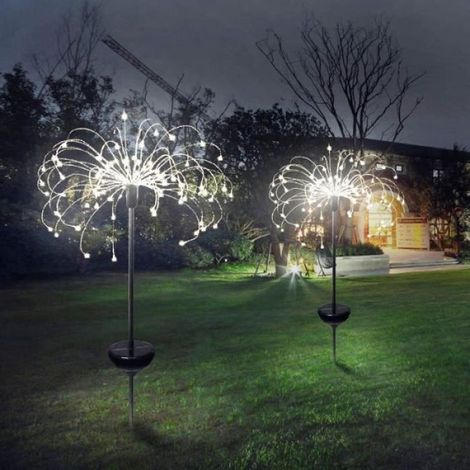 1 x Lampe Solaire Extérieure, 120 LED Blanc Chaud, Décoration Lumineuse Étanche pour Jardin, Pelouse, Balcon et Fêtes