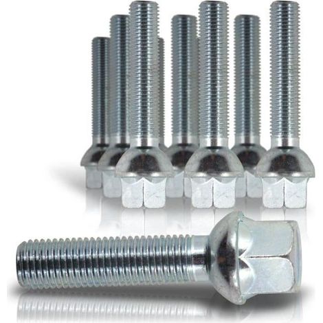 10 BOULON / GOUJON DE ROUE ASSISE SPHERIQUE M14 x 1,5 - 60MM