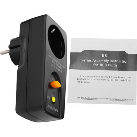 GFCI 16A socket with leakage protection, automatic shut-off and surge protection, waterproof, black (1/5)
