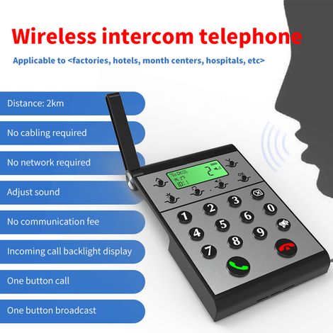 Ortviai Interphone sans fil professionnel T3 – Communication bidirectionnelle jusqu’à 2000 m, 38 sonneries, batterie 2000 mAh (1/5)