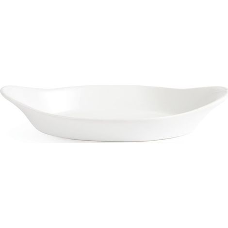 Plats ovales à oreilles blancs Olympia 43 x 229 x 127 mm - Boite de 6 (1/4)