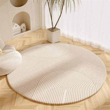 Alfombra grande redonda, sencilla, de pelo corto y antideslizante, ideal para salón, pasillo, dormitorio o cocina, 60 cm. (1/3)