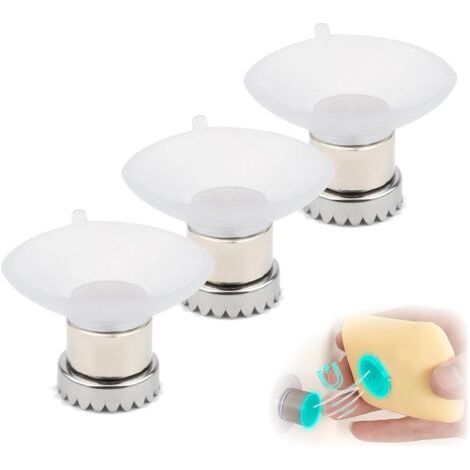 3pcs Porte Savon Ventouse,Porte Savon Aimantéporte Douche,Support Unbottled,Aimanté en Acier Inoxydable pour Salle De Bain Et Cuisine (1/5)