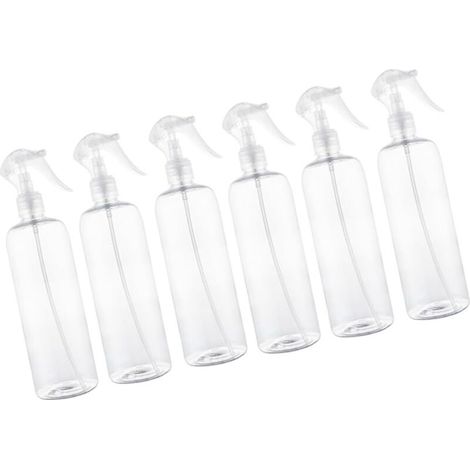 Juego de 6 botellas de plástico transparente de 500 ml con pulverizador de agua, pulverizadores para plantas y jardinería, botellas multifuncionales recargables adecuadas para peluquería y (1/5)