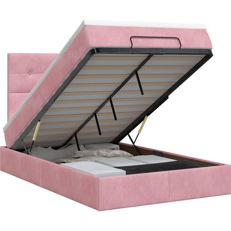 Maison Exclusive - Letto ottomano con materasso Rosa 120 x 190 cm Velluto (1/5)