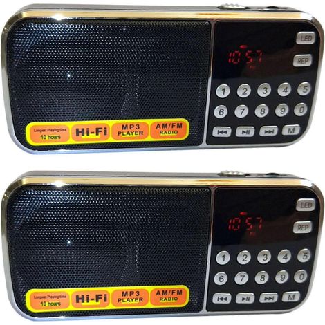 Récepteur radio numérique AM/FM de poche rechargeable bi-bande 2X L-088AM (1/5)
